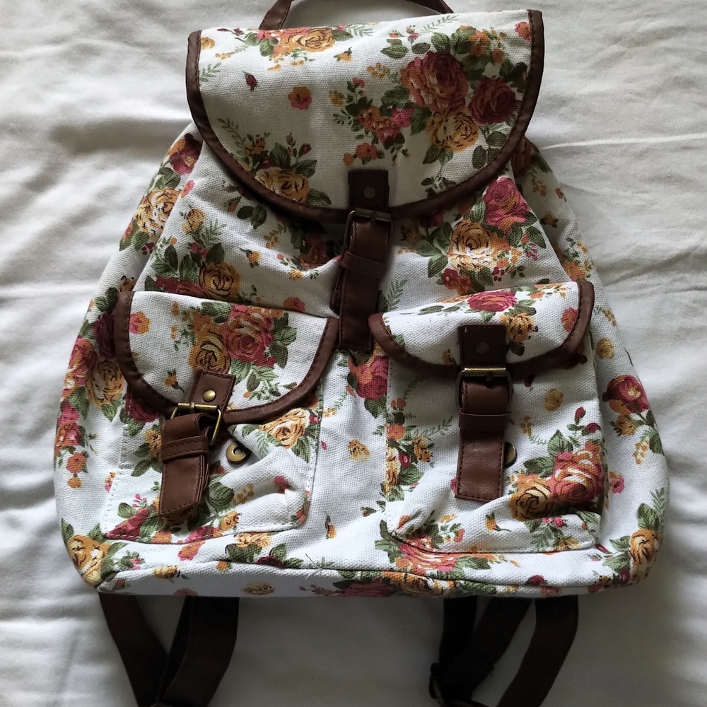 Floral Canvas Backpack